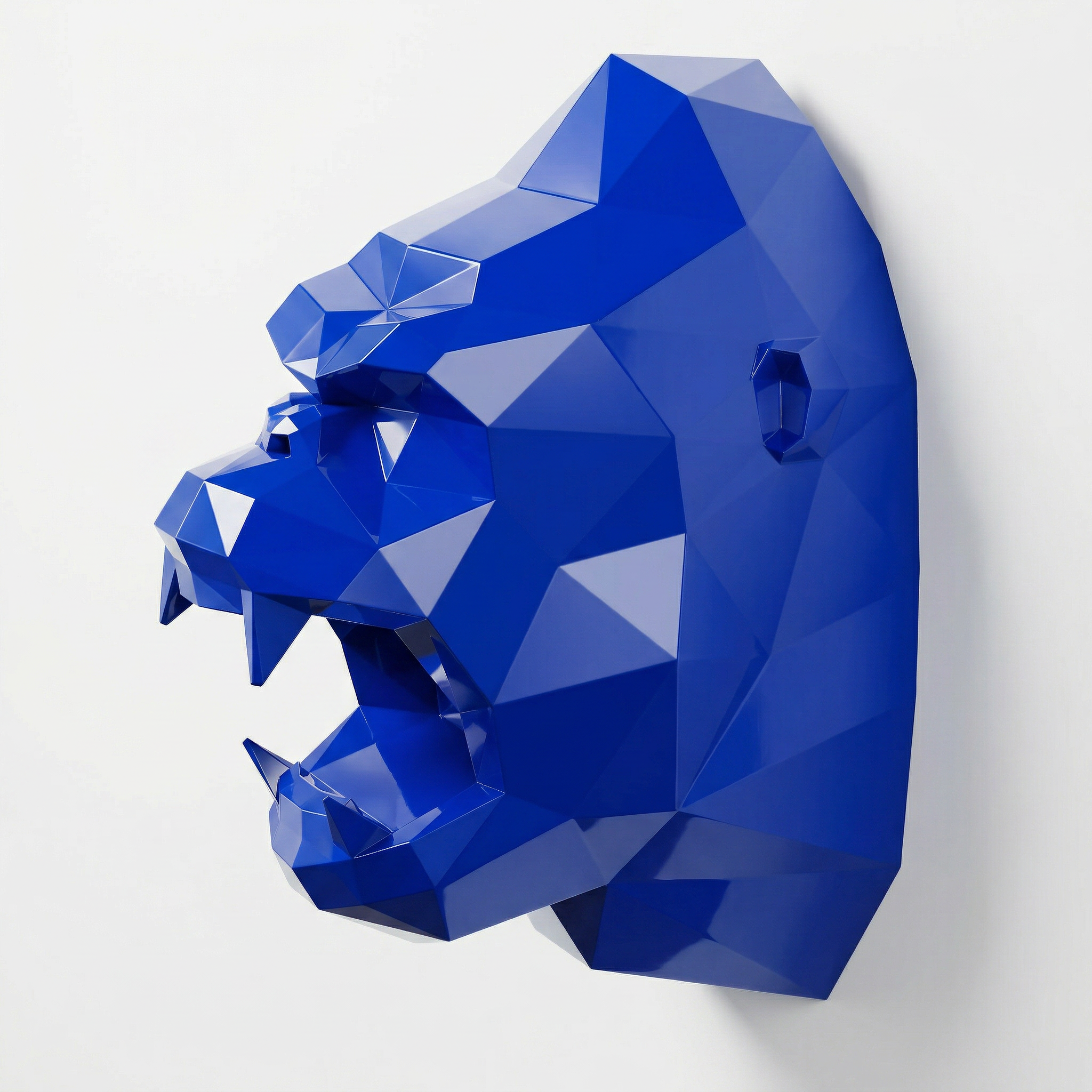 Sculpture Tête de Gorille Design Géométrique en Résine - Sculpture Origami