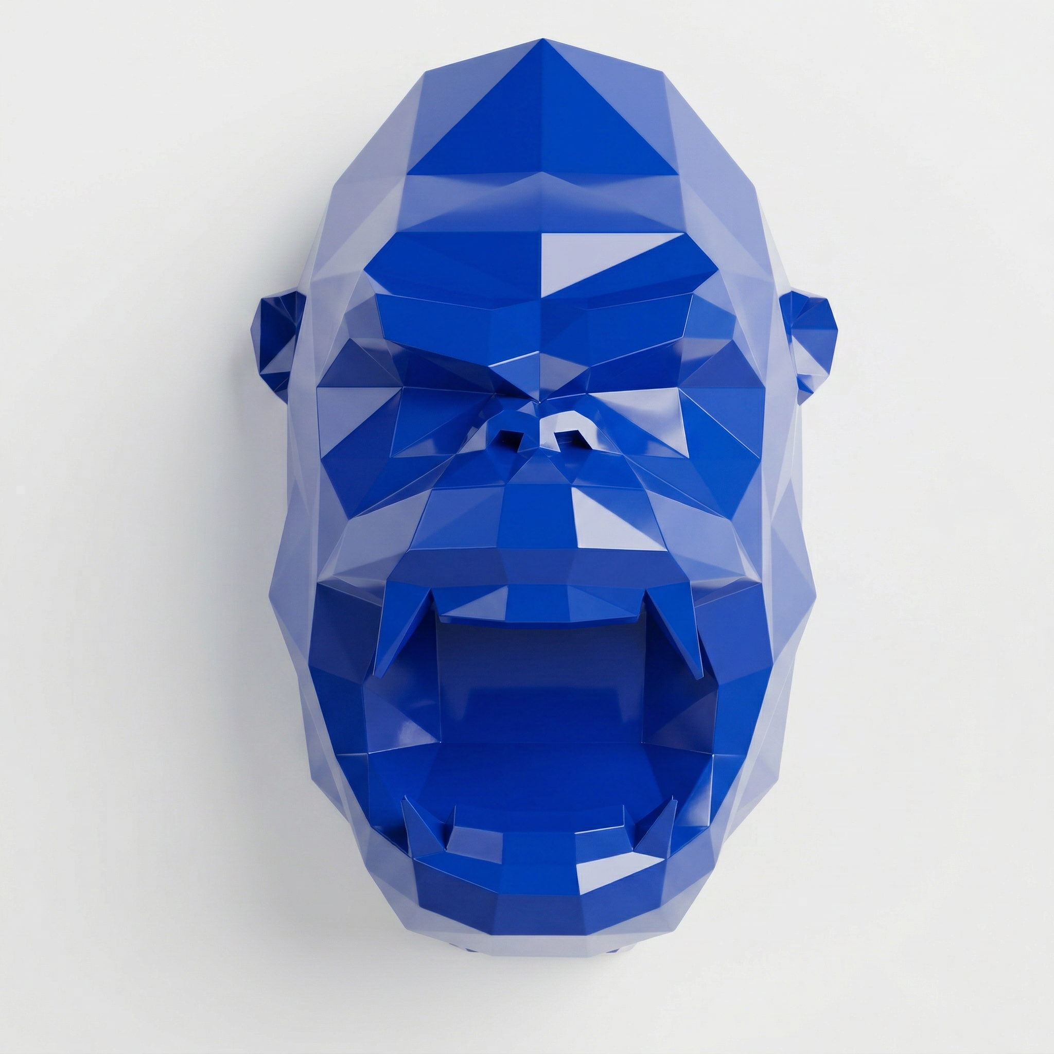 Sculpture Tête de Gorille Design Géométrique en Résine - Sculpture Origami