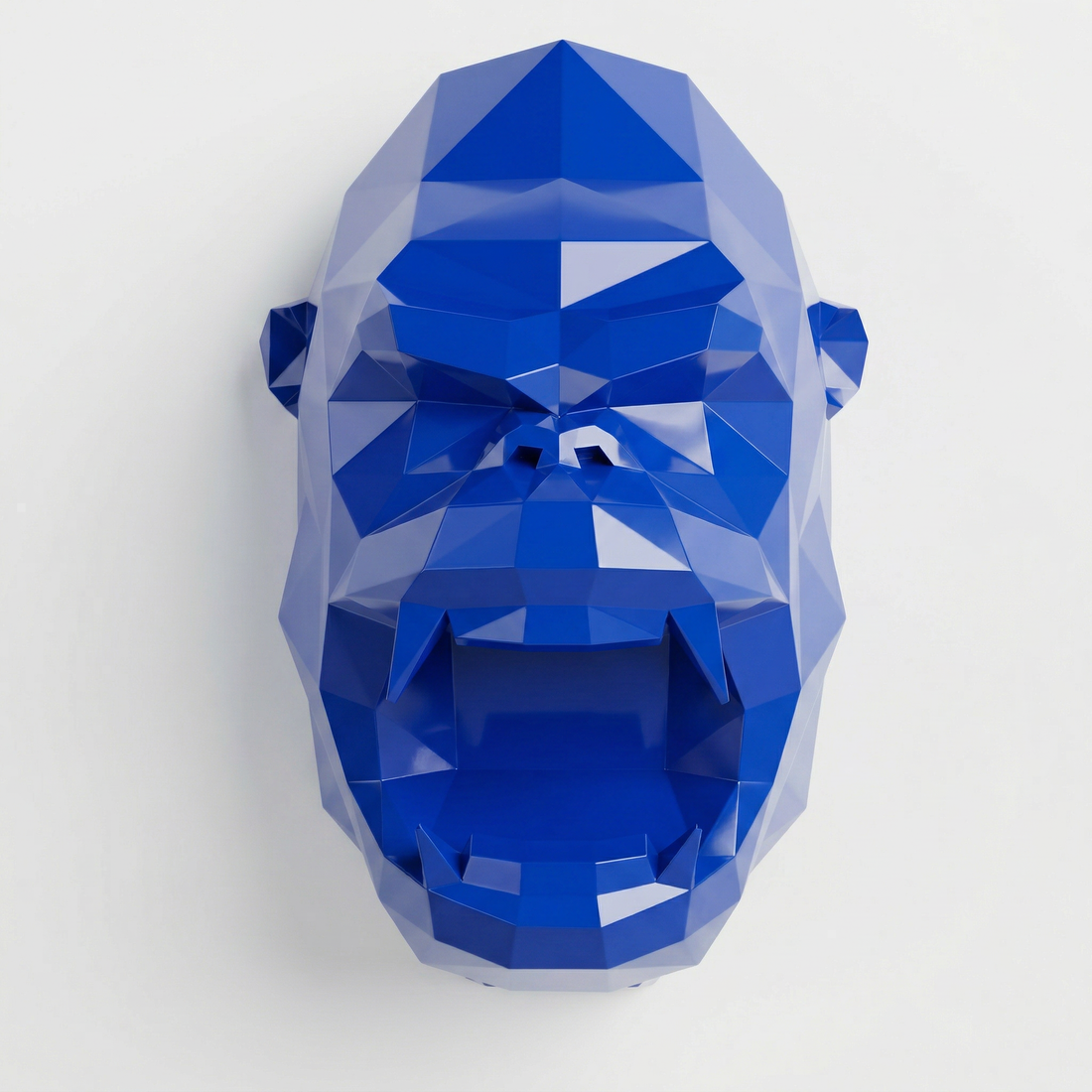 Sculpture Tête de Gorille Design Géométrique en Résine - Sculpture Origami