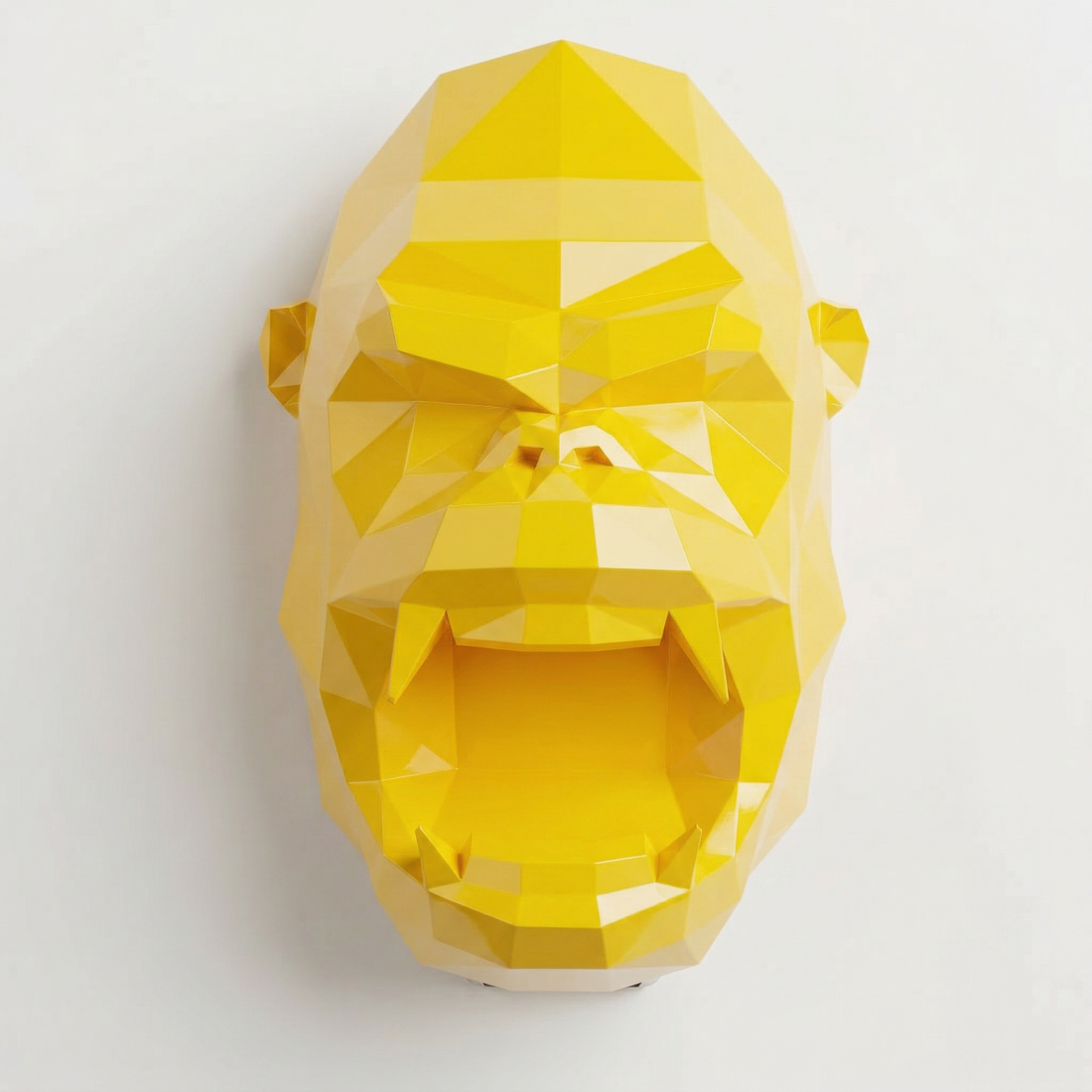 Sculpture Tête de Gorille Design Géométrique en Résine - Sculpture Origami