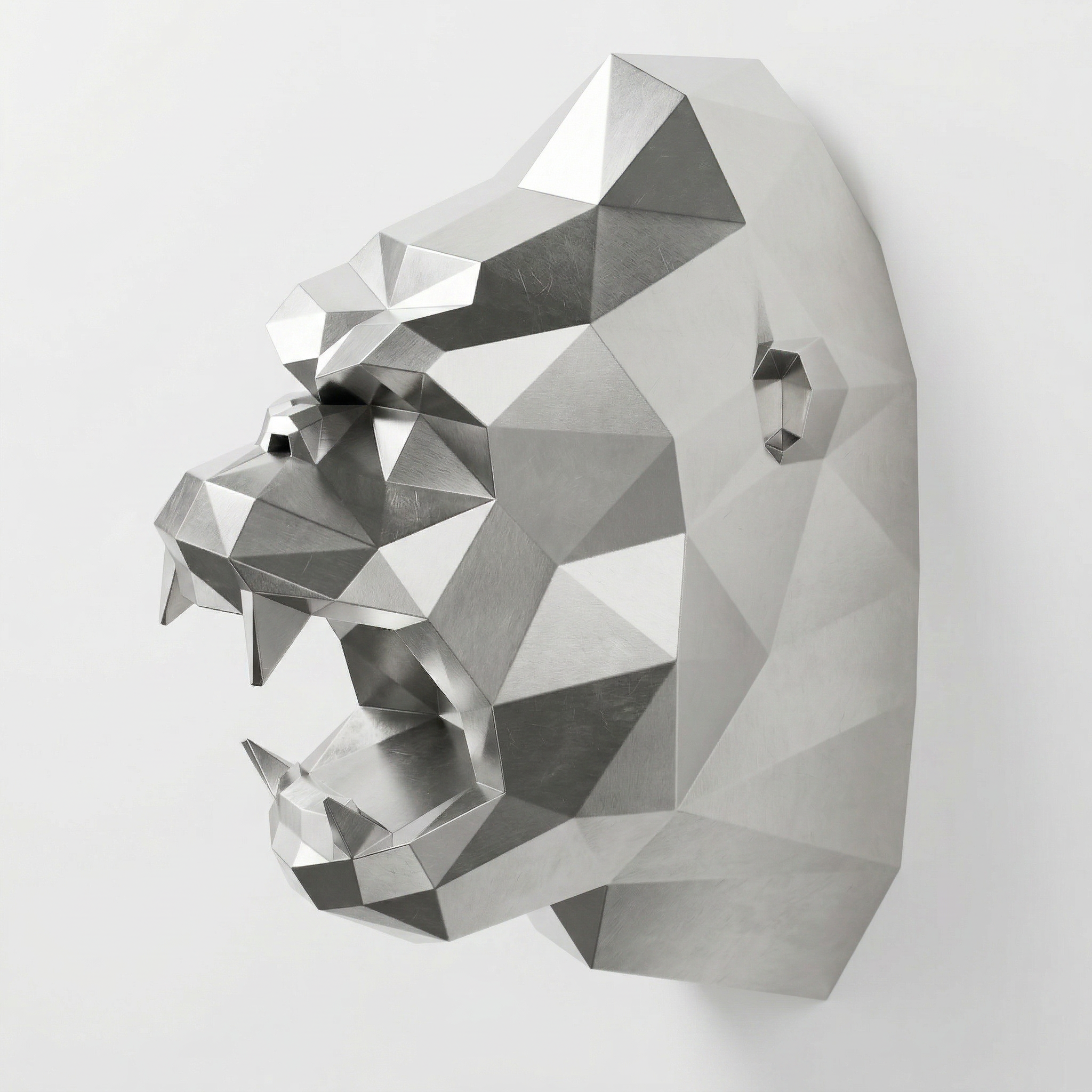 Sculpture Tête de Gorille Design Géométrique - Sculpture Origami