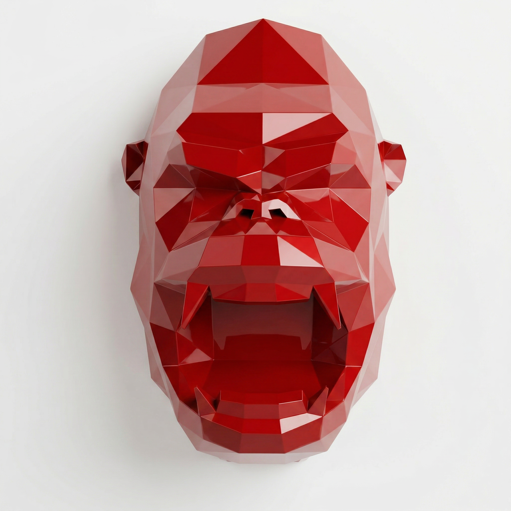 Sculpture Tête de Gorille Design Géométrique en Résine - Sculpture Origami