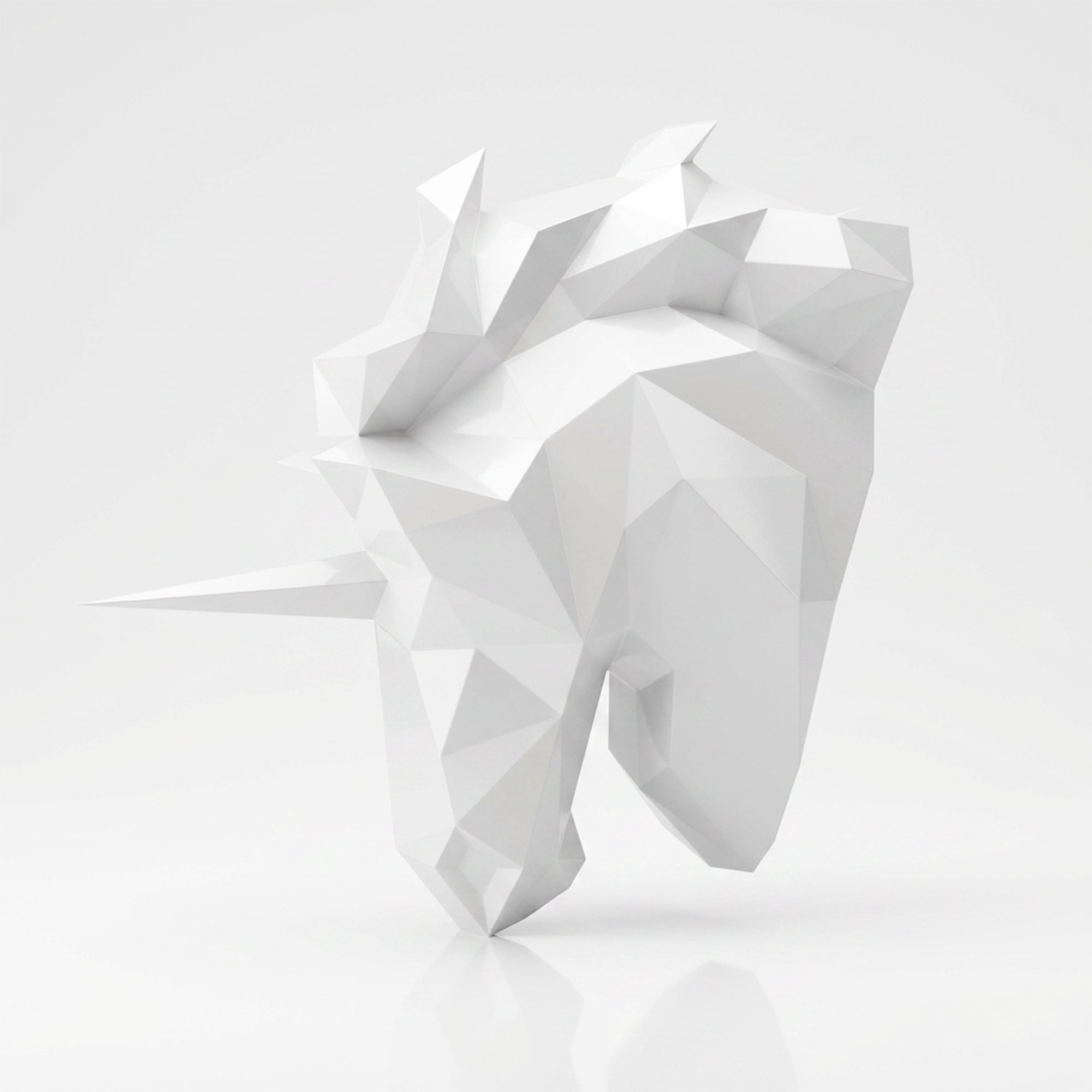 Sculpture Tête de Licorne Murale Facettée - Sculpture Origami