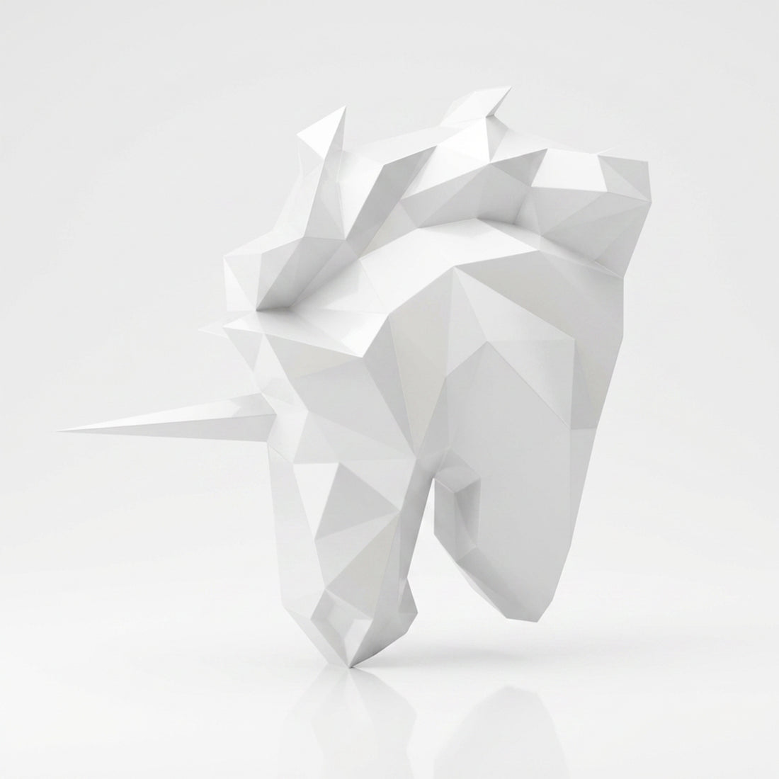 Sculpture Tête de Licorne Murale Facettée - Sculpture Origami