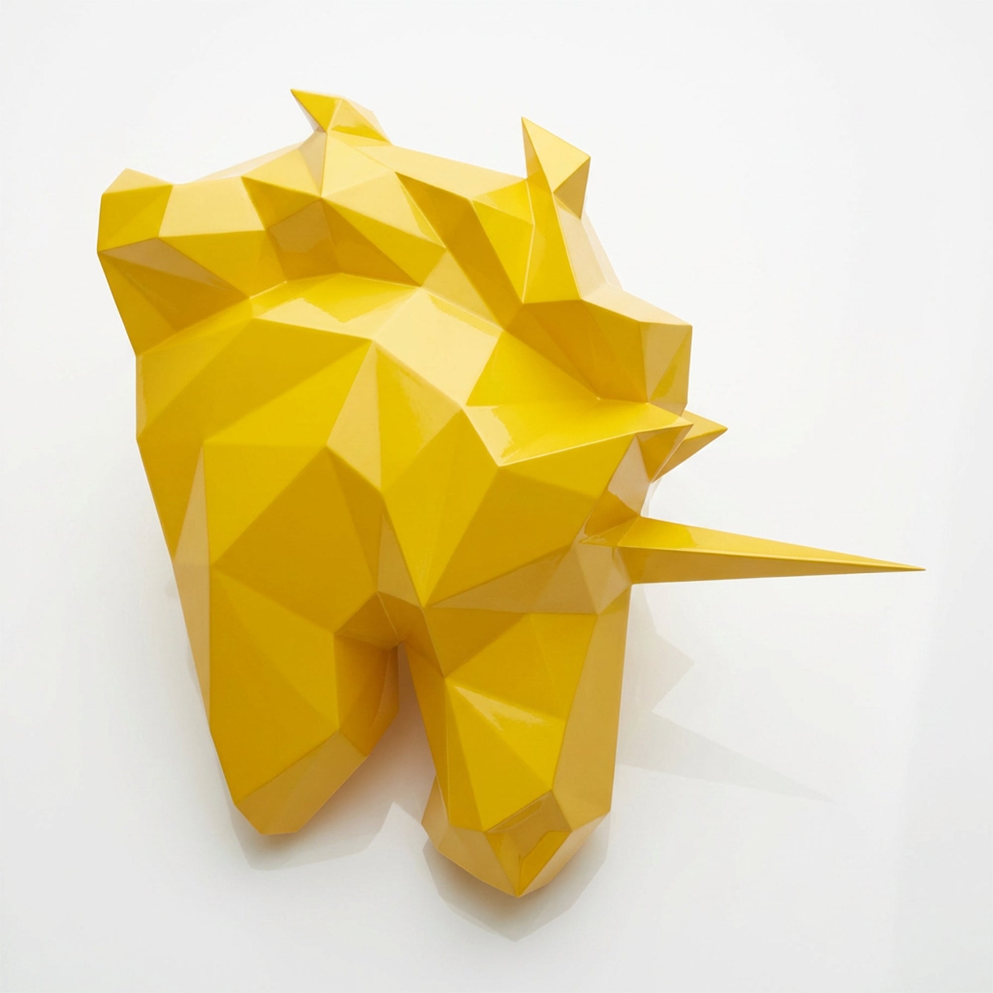 Sculpture Tête de Licorne Murale Facettée - Sculpture Origami