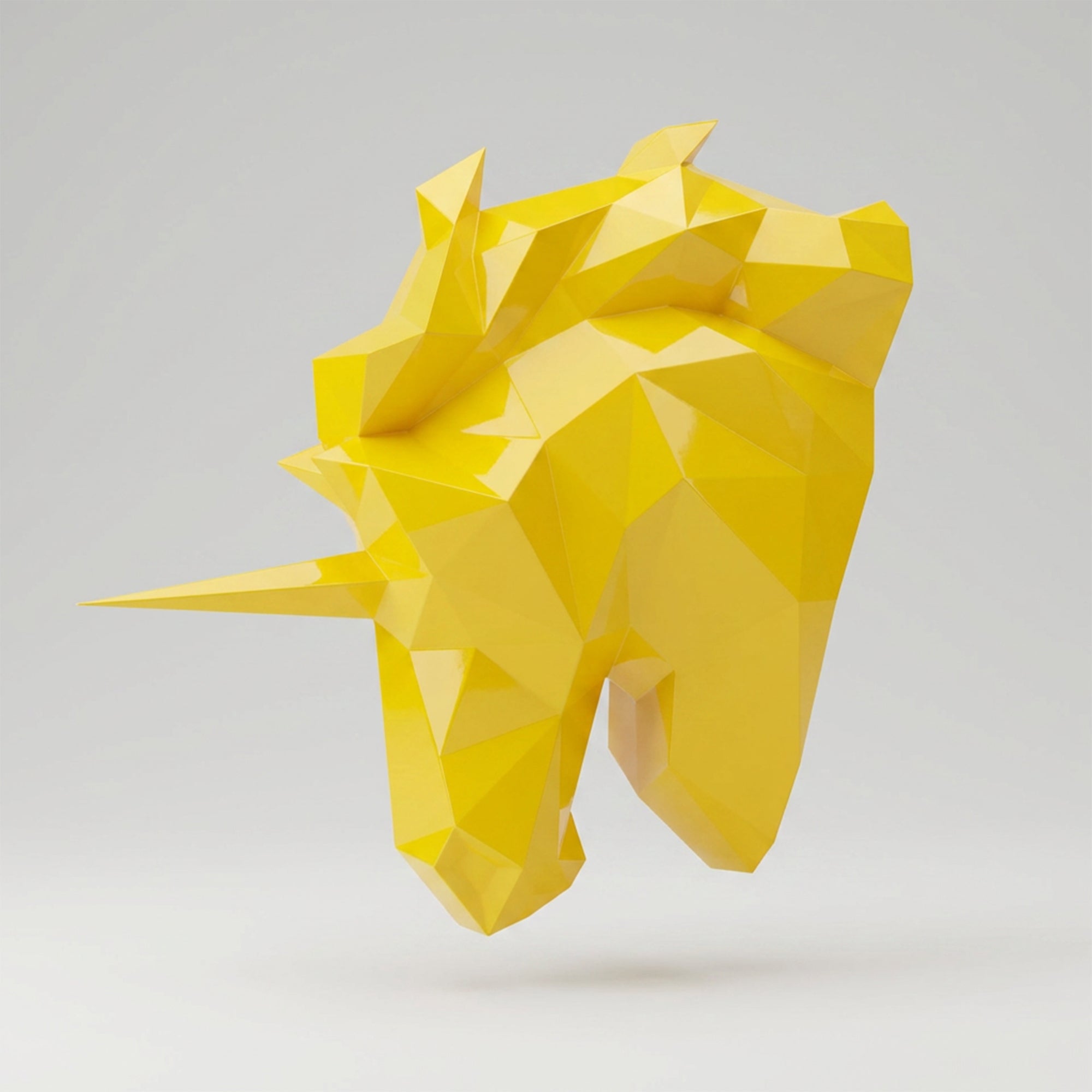 Sculpture Tête de Licorne Murale Facettée - Sculpture Origami
