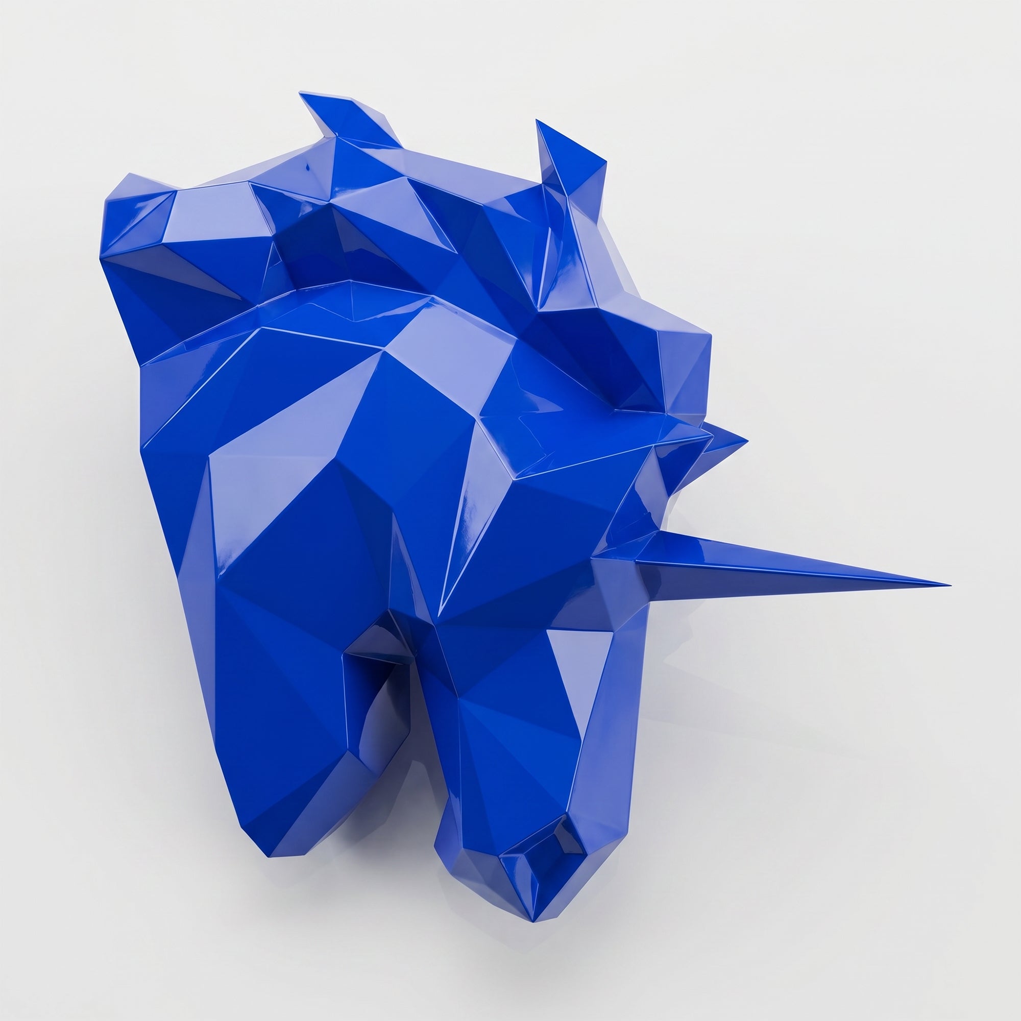 Sculpture Tête de Licorne Murale Facettée - Sculpture Origami