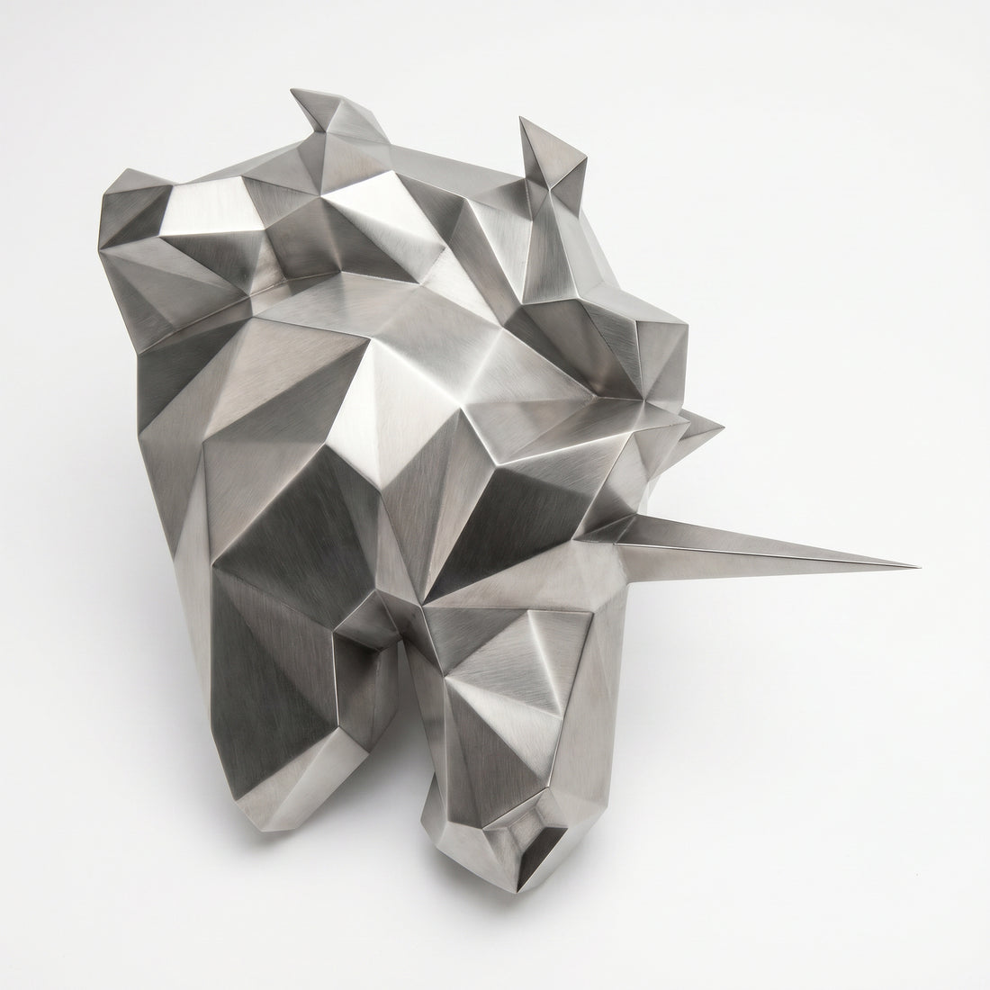 Sculpture Tête de Licorne Murale Facettée - Sculpture Origami