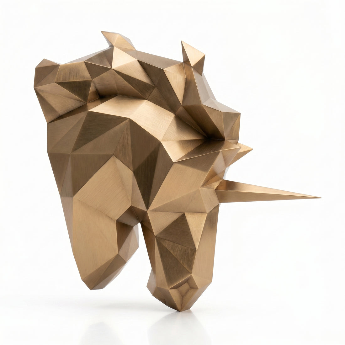 Sculpture Tête de Licorne Murale Facettée - Sculpture Origami