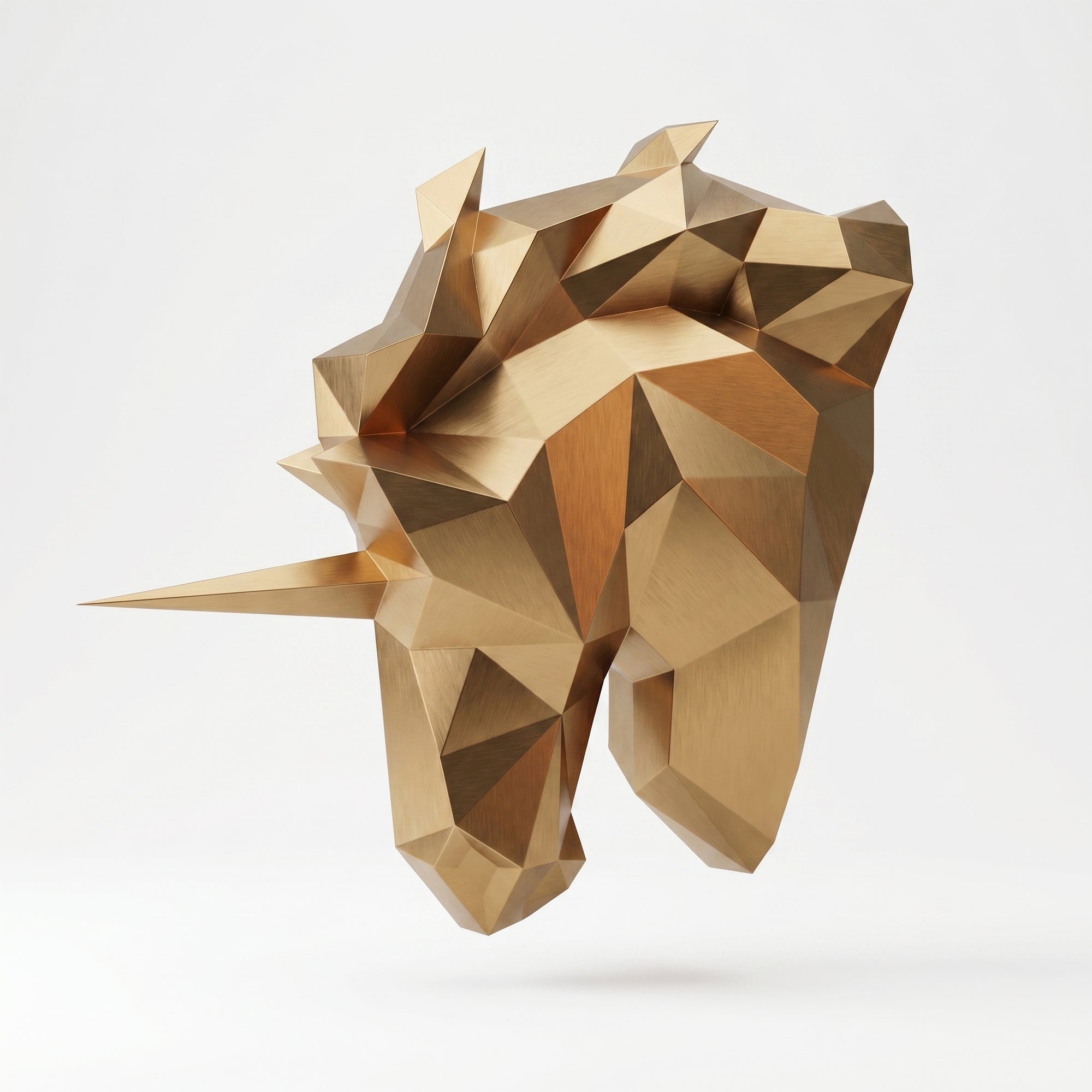 Sculpture Tête de Licorne Murale Facettée - Sculpture Origami