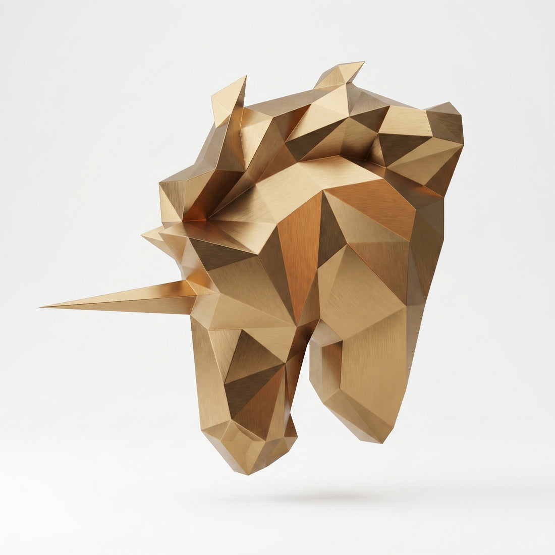 Sculpture Tête de Licorne Murale Facettée - Sculpture Origami