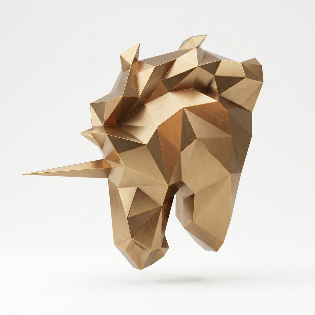 Sculpture Tête de Licorne Murale Facettée - Sculpture Origami