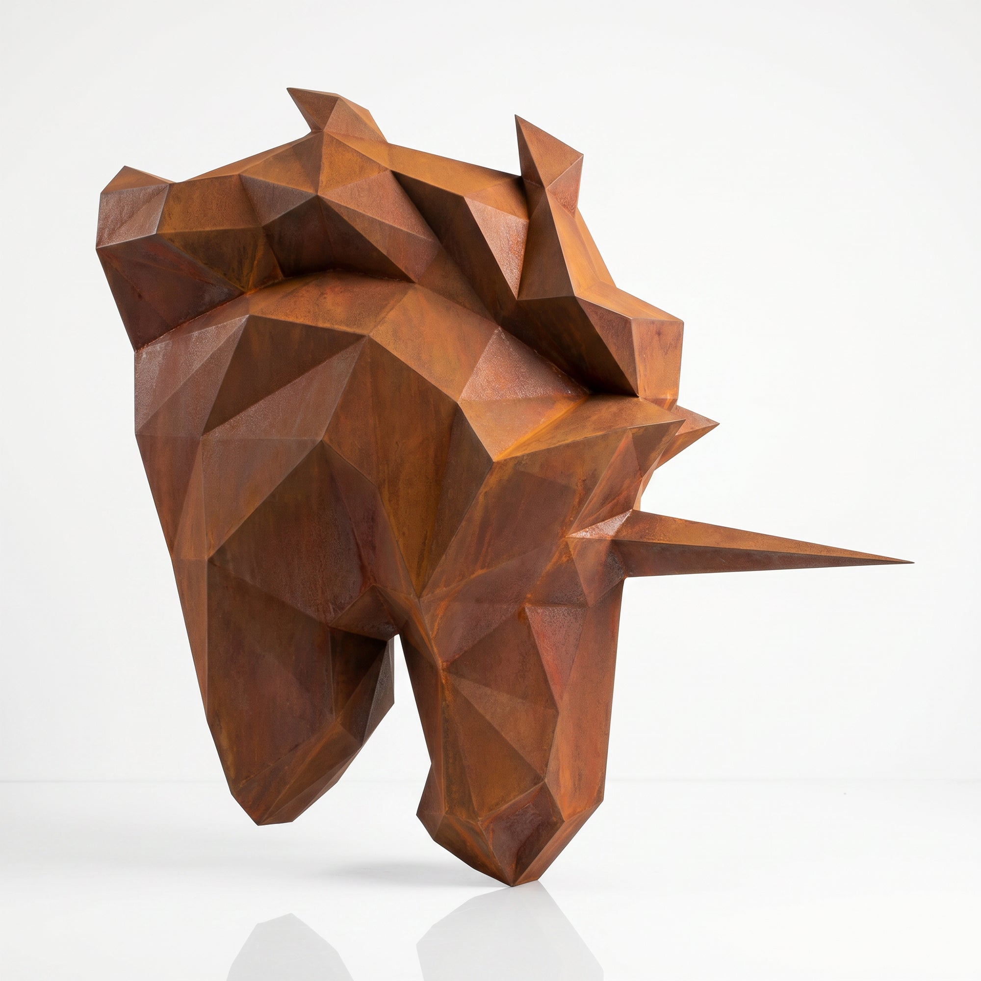 Sculpture Tête de Licorne Murale Facettée - Sculpture Origami