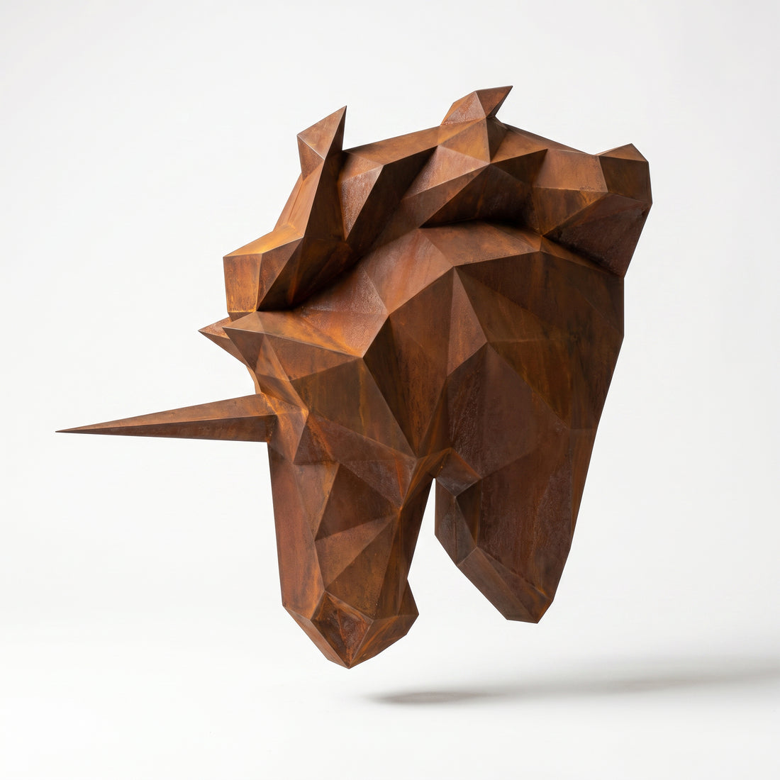 Sculpture Tête de Licorne Murale Facettée - Sculpture Origami