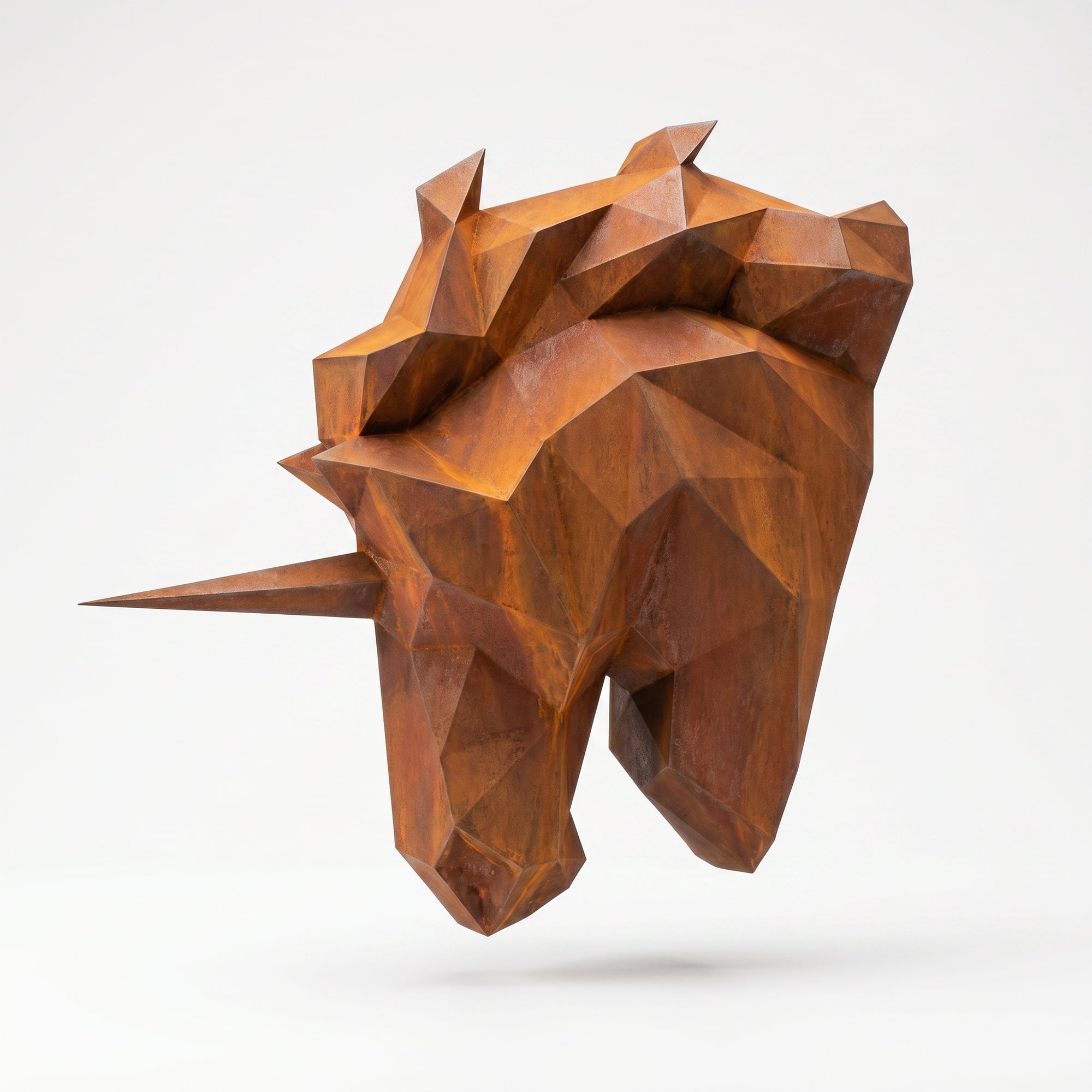 Sculpture Tête de Licorne Murale Facettée - Sculpture Origami