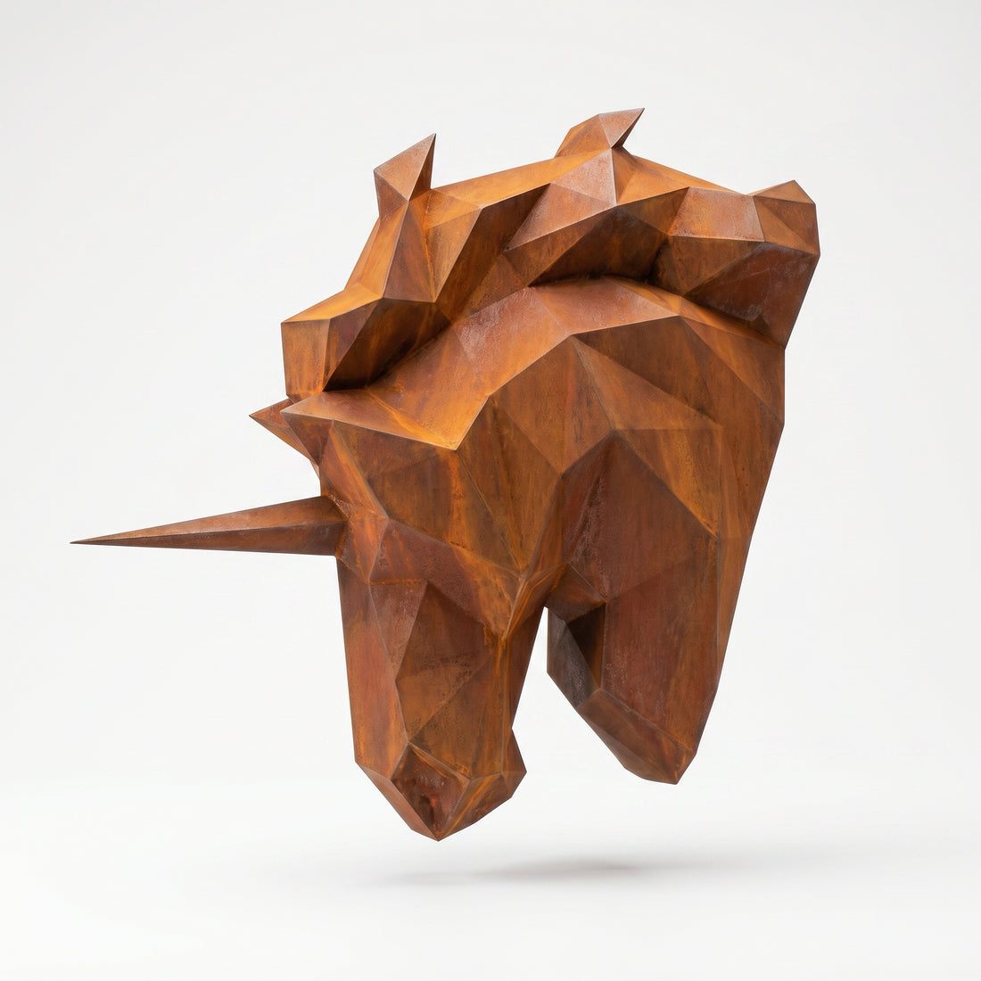 Sculpture Tête de Licorne Murale Facettée - Sculpture Origami