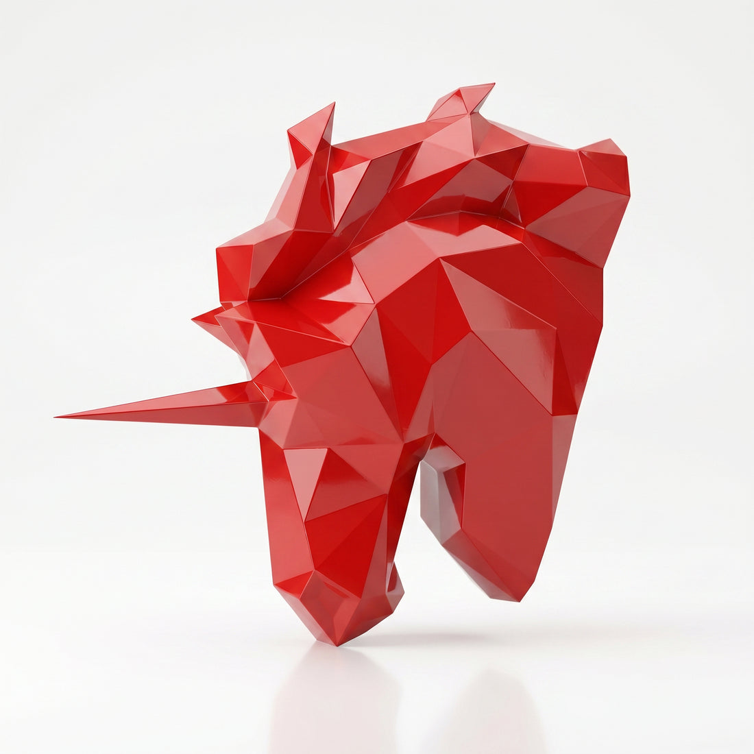 Sculpture Tête de Licorne Murale Facettée - Sculpture Origami