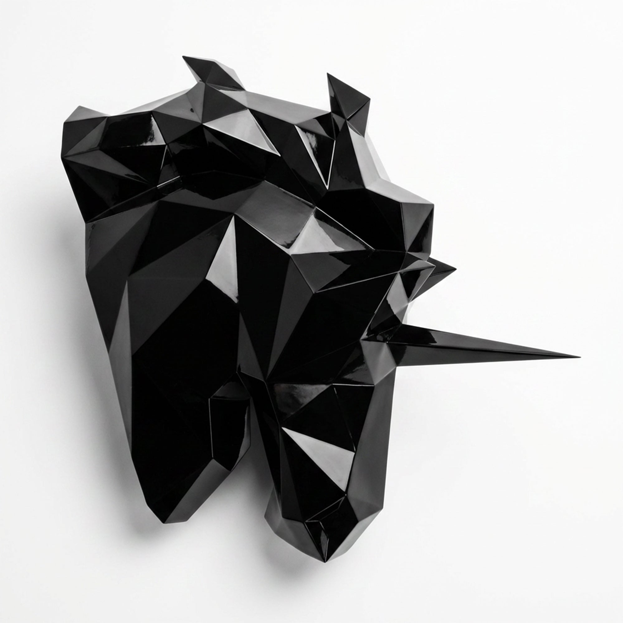 Sculpture Tête de Licorne Murale Facettée - Sculpture Origami