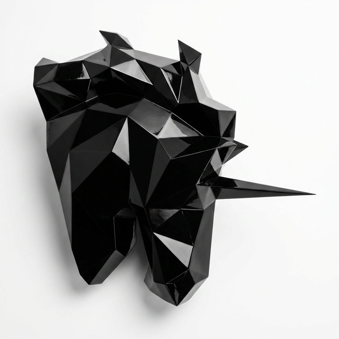 Sculpture Tête de Licorne Murale Facettée - Sculpture Origami