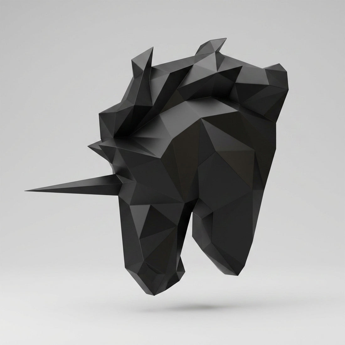 Sculpture Tête de Licorne Murale Facettée - Sculpture Origami
