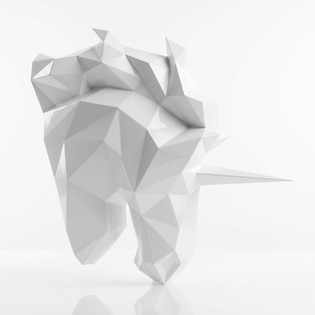 Sculpture Tête de Licorne Murale Facettée - Sculpture Origami