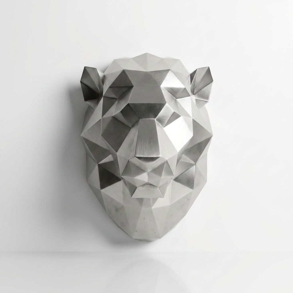 Sculpture Tête de Lion Géométrique - Sculpture Origami