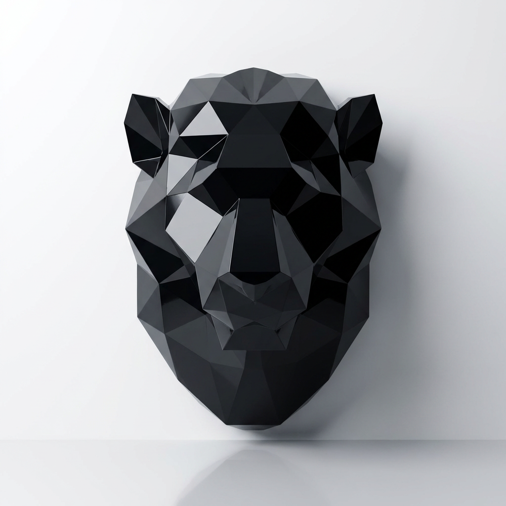 Sculpture Tête de Lion Géométrique - Sculpture Origami