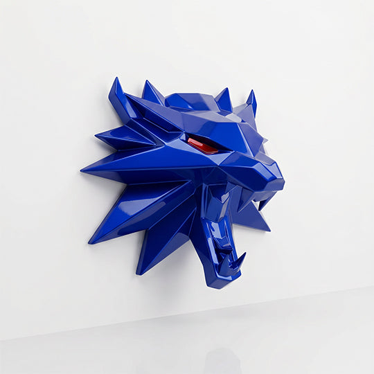Sculpture Tête de Loup Murale Facettée - Sculpture Origami