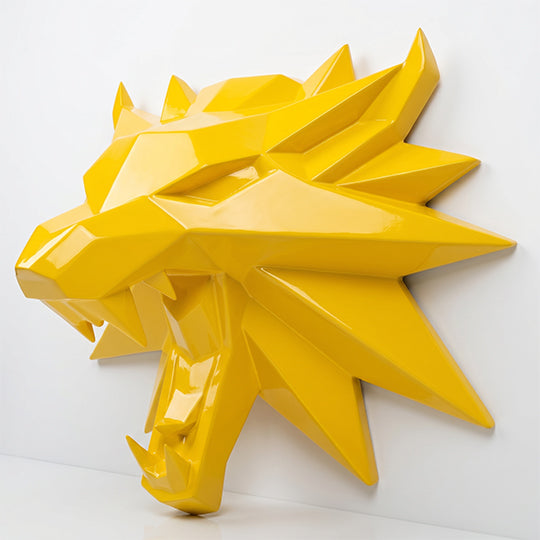 Sculpture Tête de Loup Murale Facettée - Sculpture Origami
