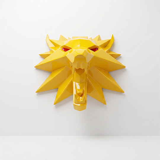 Sculpture Tête de Loup Murale Facettée - Sculpture Origami