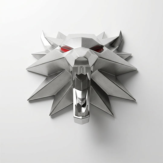 Sculpture Tête de Loup Murale Facettée - Sculpture Origami