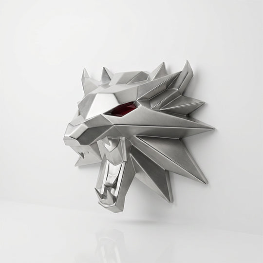 Sculpture Tête de Loup Murale Facettée - Sculpture Origami