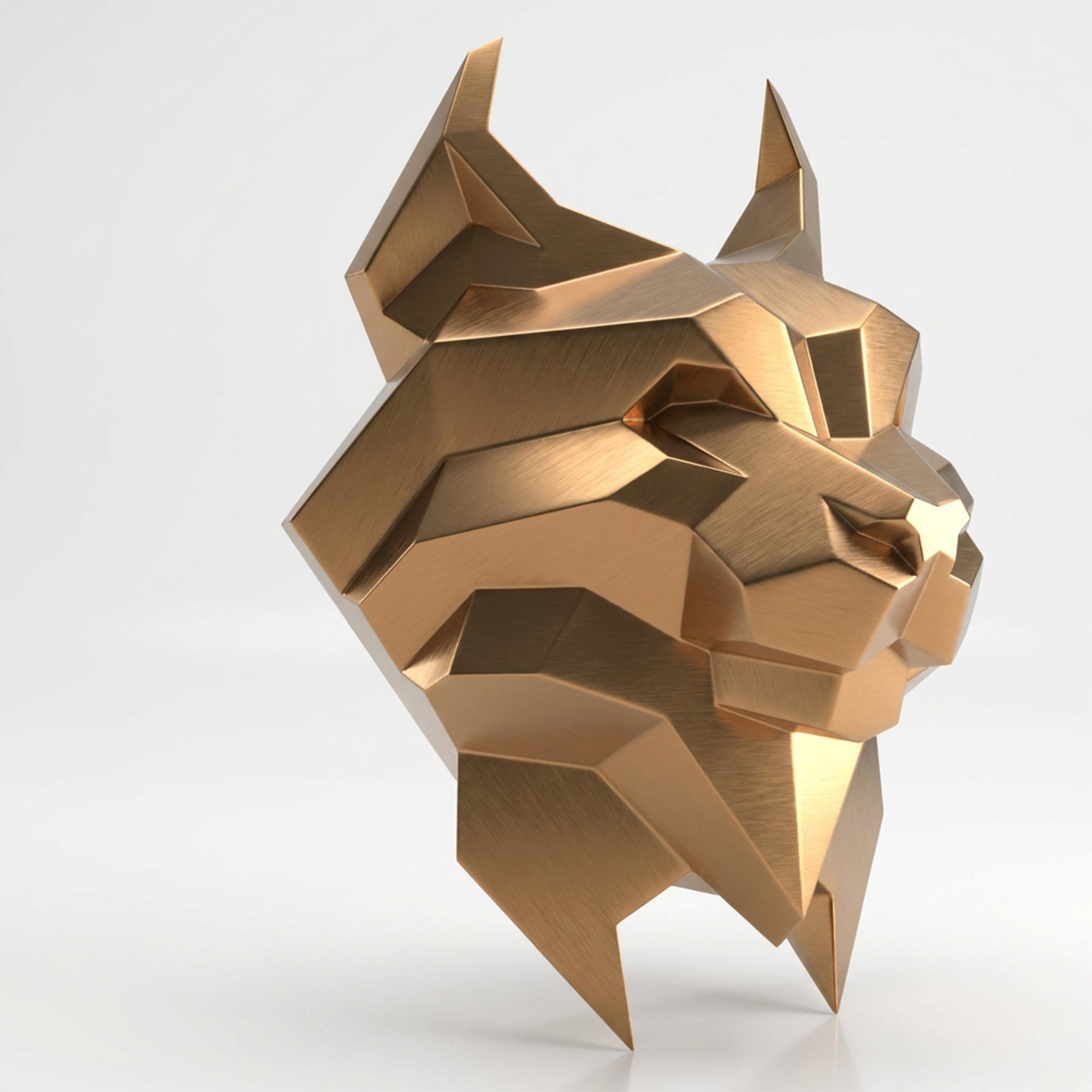 Sculpture Tête de Lynx Murale Facettée - Sculpture Origami