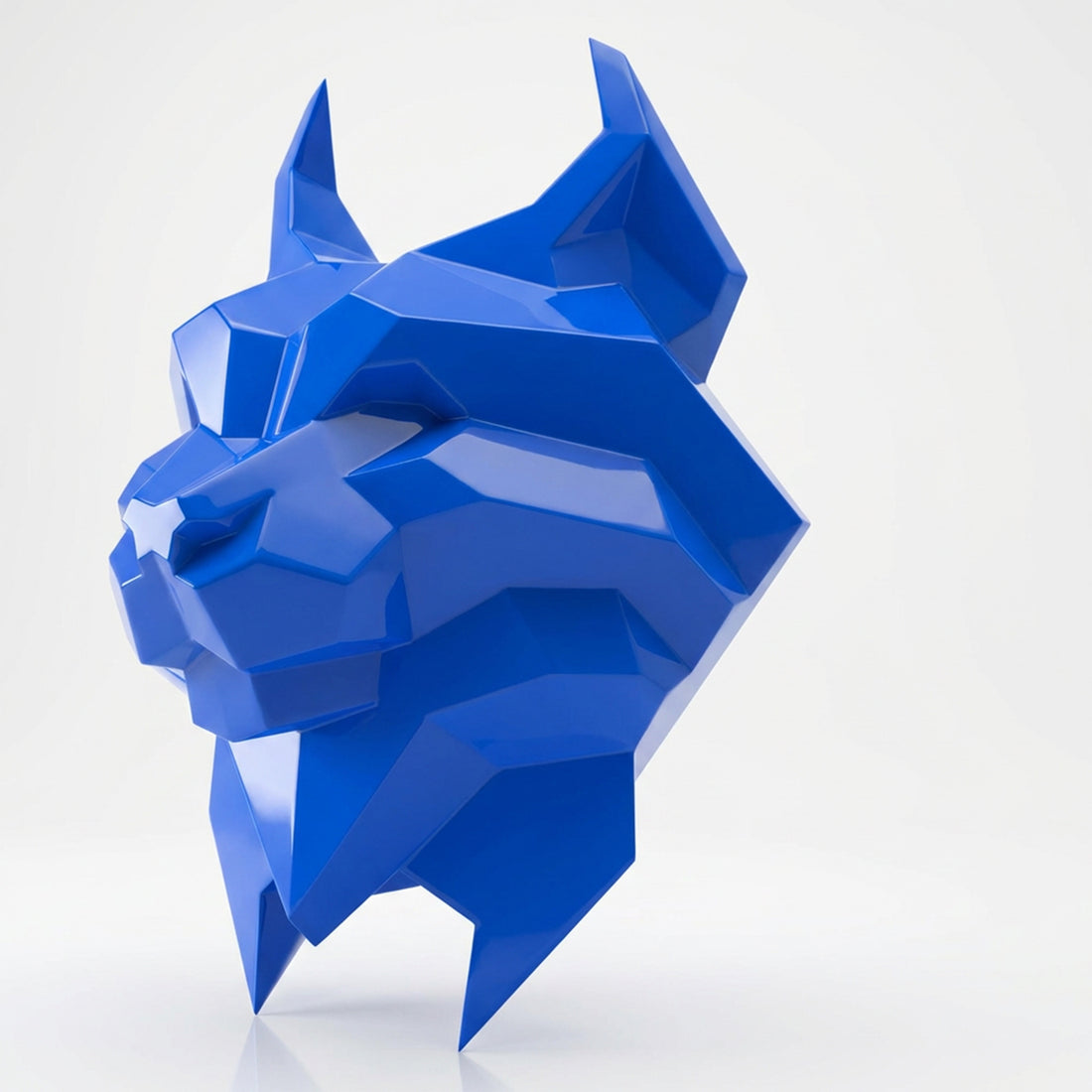 Sculpture Tête de Lynx Murale Facettée - Sculpture Origami