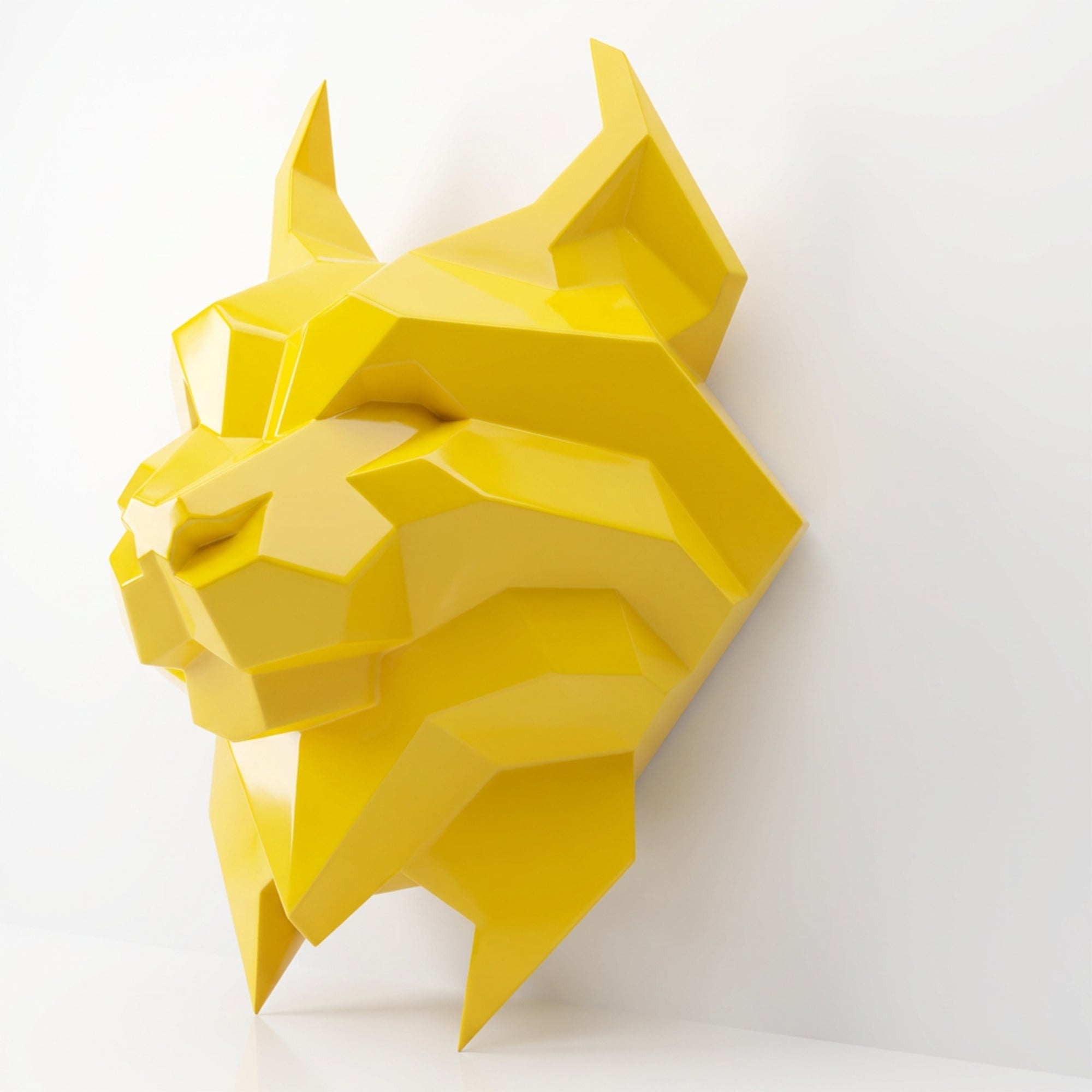 Sculpture Tête de Lynx Murale Facettée - Sculpture Origami