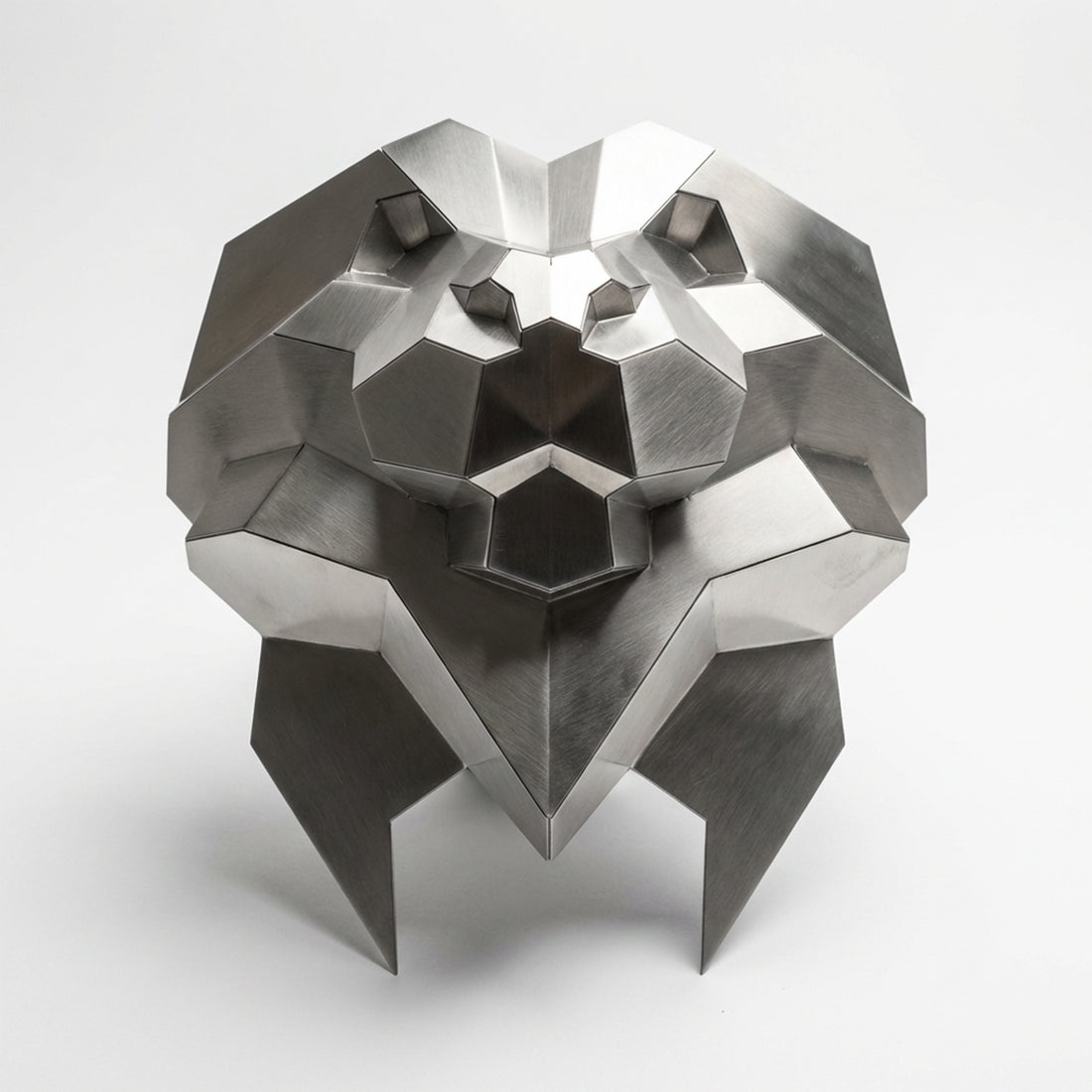Sculpture Tête de Lynx Murale Facettée - Sculpture Origami