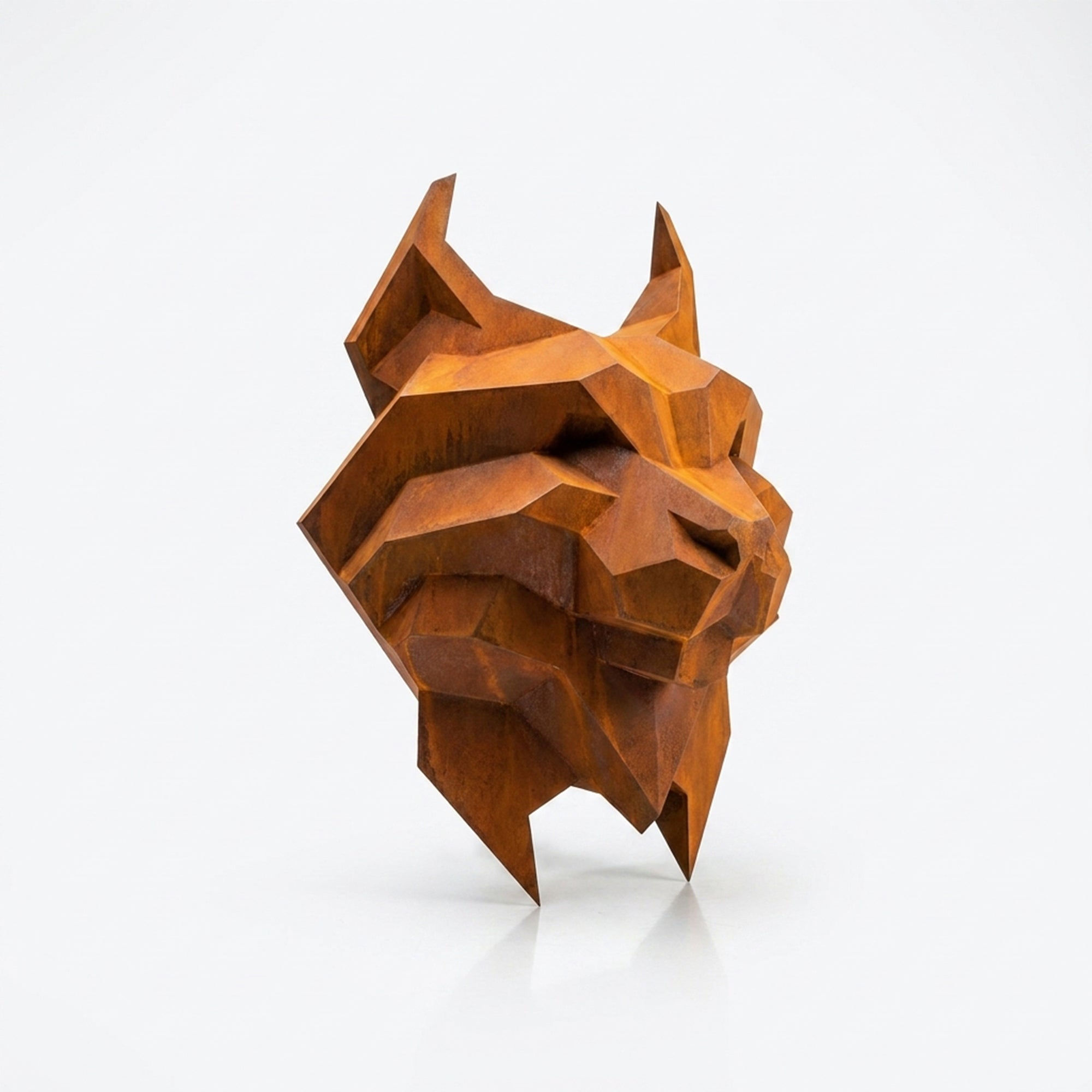 Sculpture Tête de Lynx Murale Facettée - Sculpture Origami