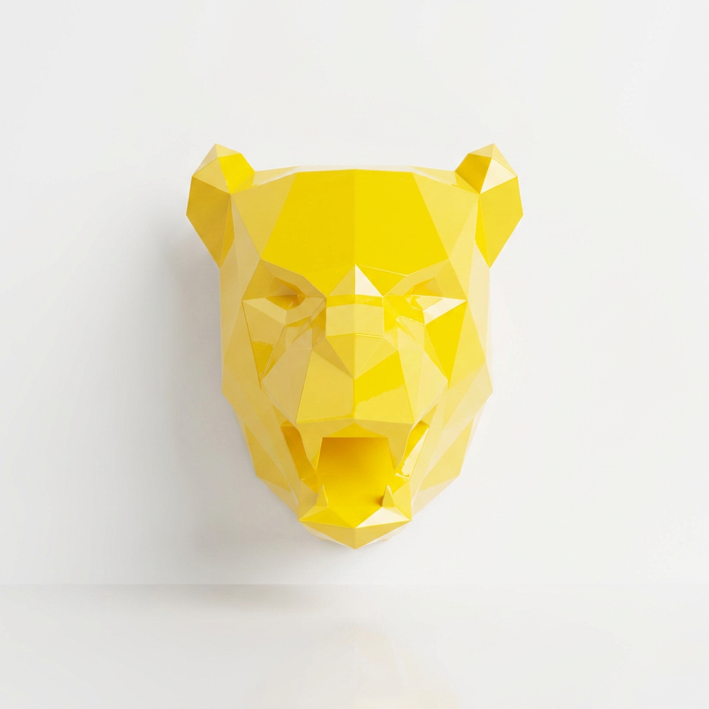 Sculpture Tête de Panthère Noire - Sculpture Origami