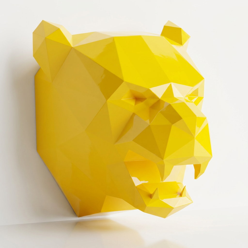 Sculpture Tête de Panthère Noire - Sculpture Origami