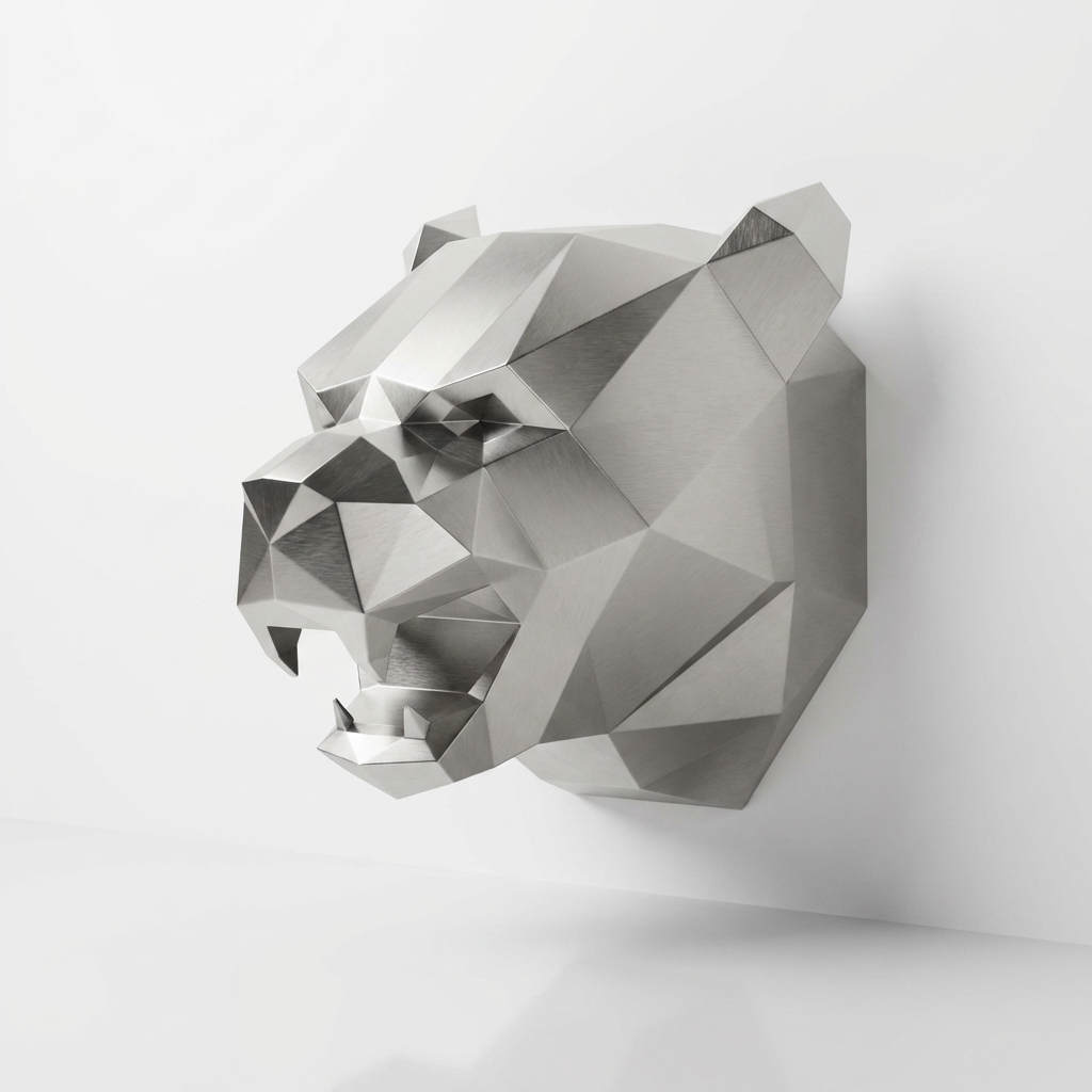 Sculpture Tête de Panthère Noire - Sculpture Origami