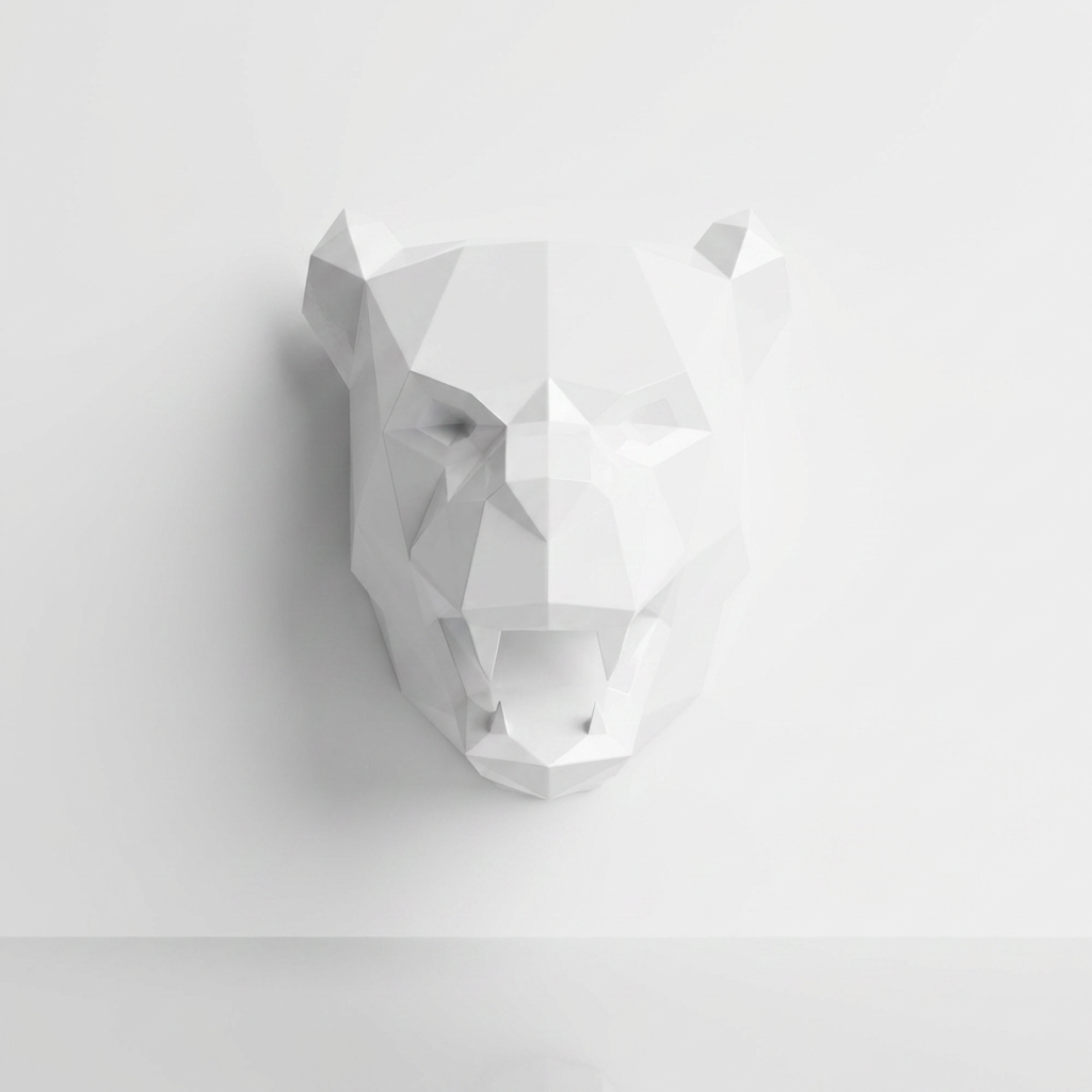 Sculpture Tête de Panthère Noire - Sculpture Origami