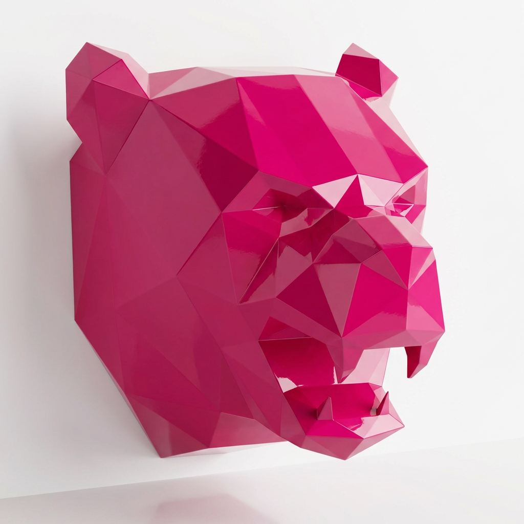 Sculpture Tête de Panthère Noire - Sculpture Origami