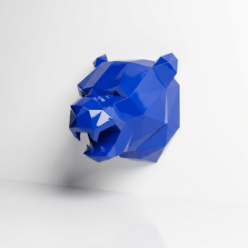 Sculpture Tête de Panthère Noire - Sculpture Origami