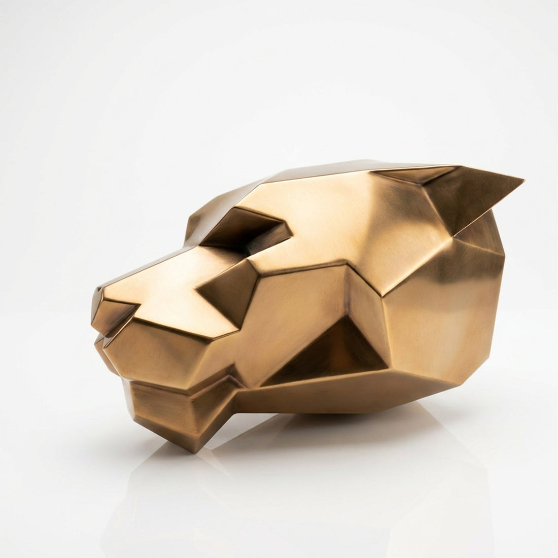 Sculpture Tête de Panthère Murale Facettée - Sculpture Origami