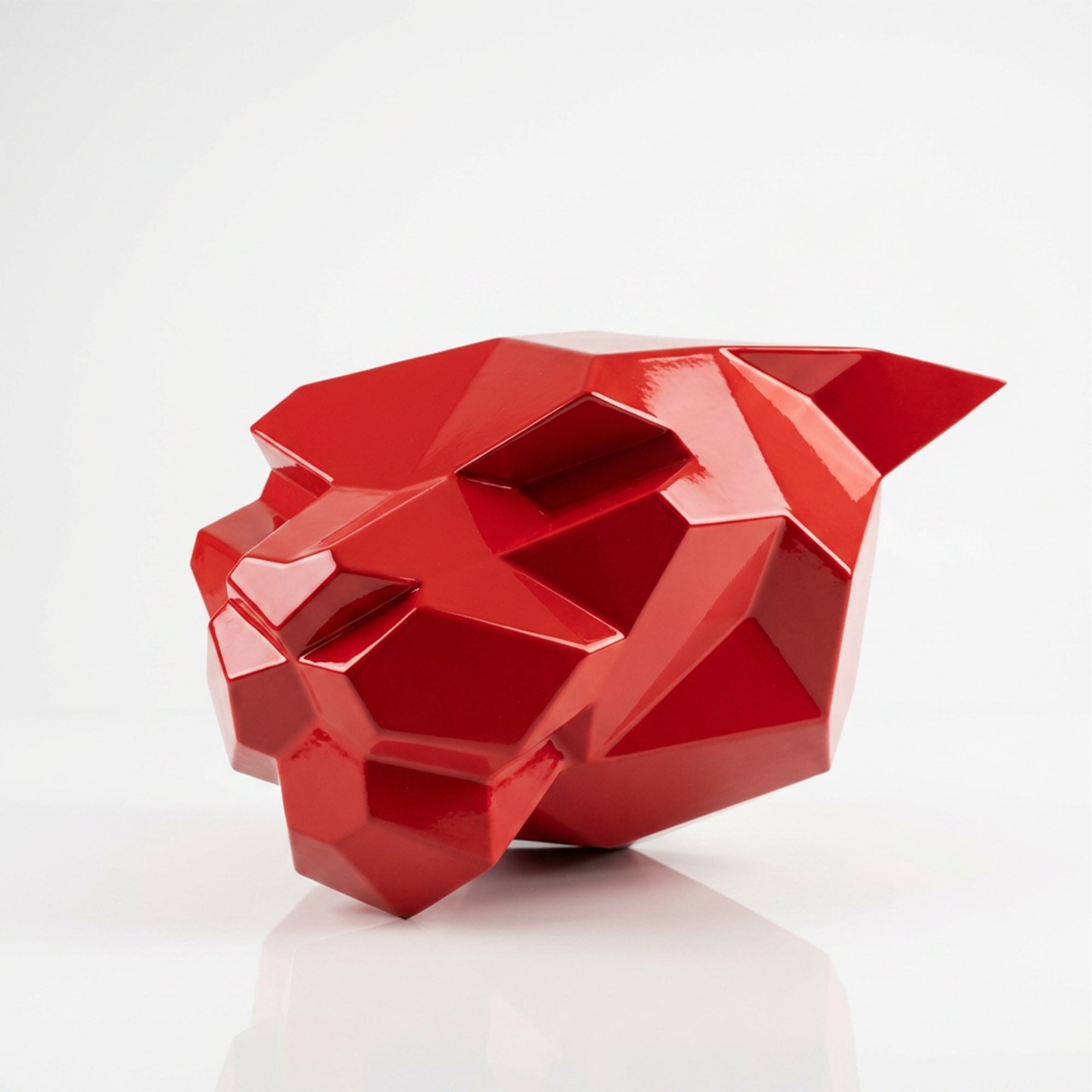 Sculpture Tête de Panthère Murale Facettée - Sculpture Origami