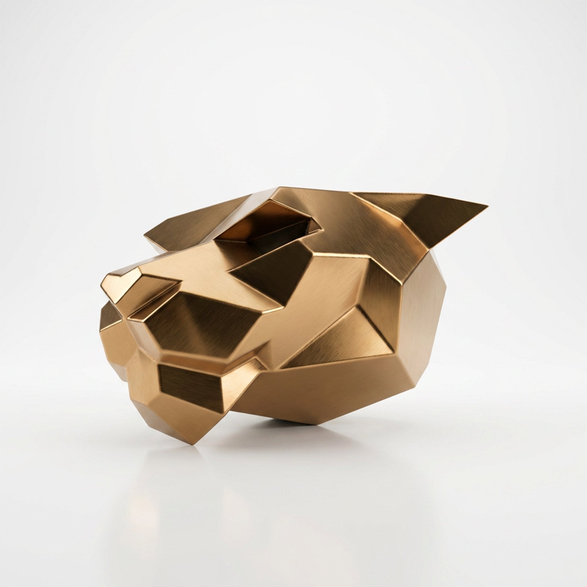 Sculpture Tête de Panthère Murale Facettée - Sculpture Origami