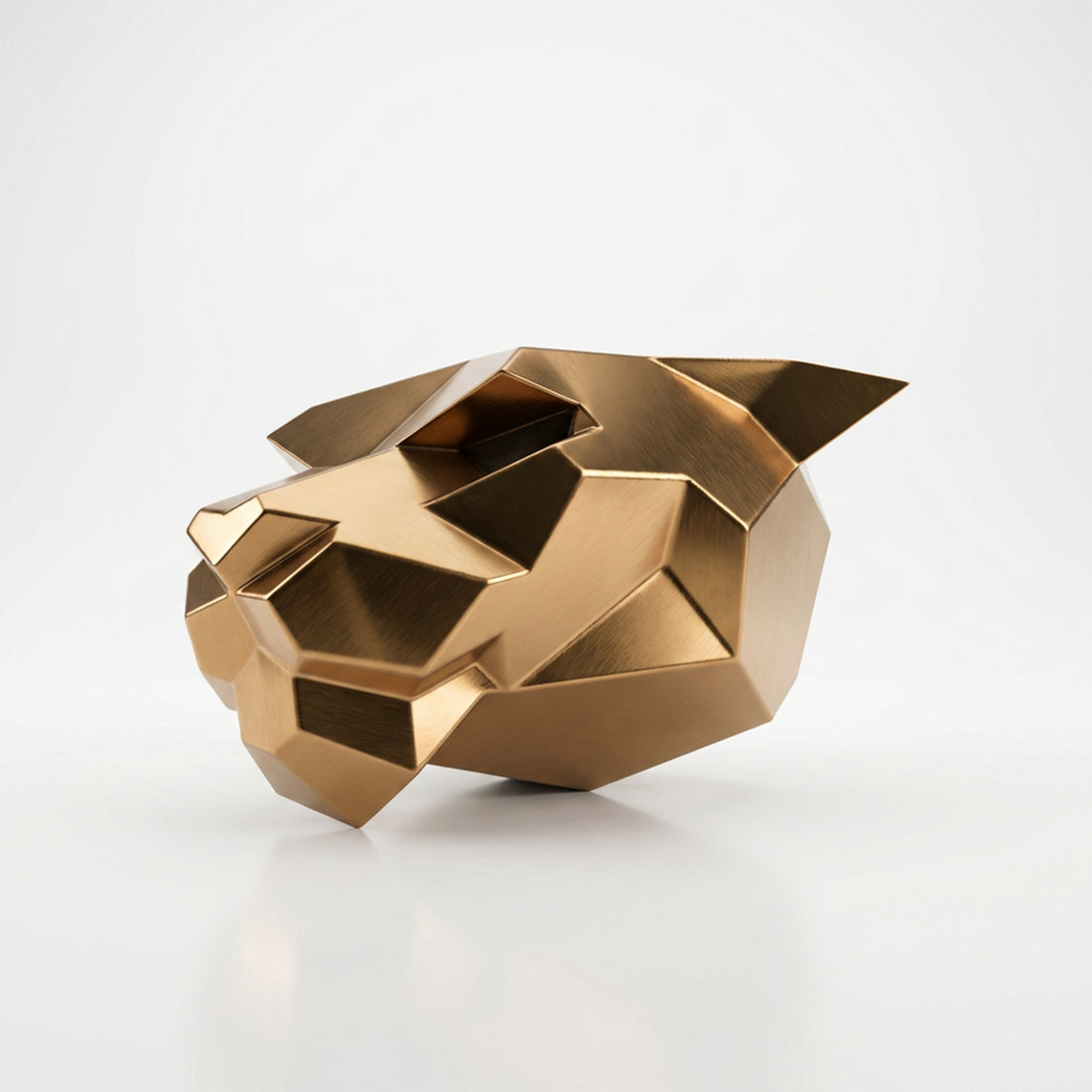 Sculpture Tête de Panthère Murale Facettée - Sculpture Origami