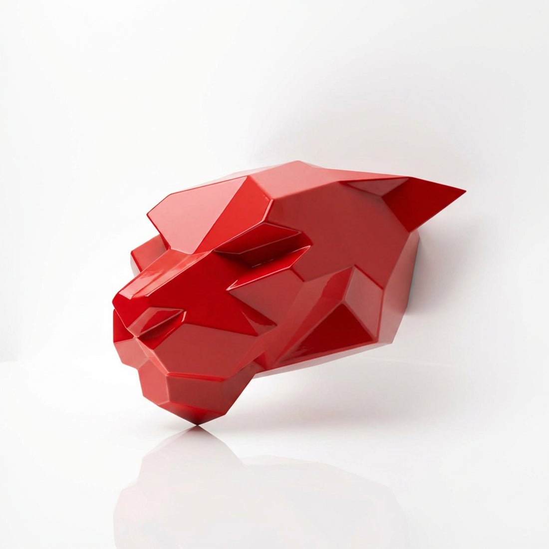 Sculpture Tête de Panthère Murale Facettée - Sculpture Origami