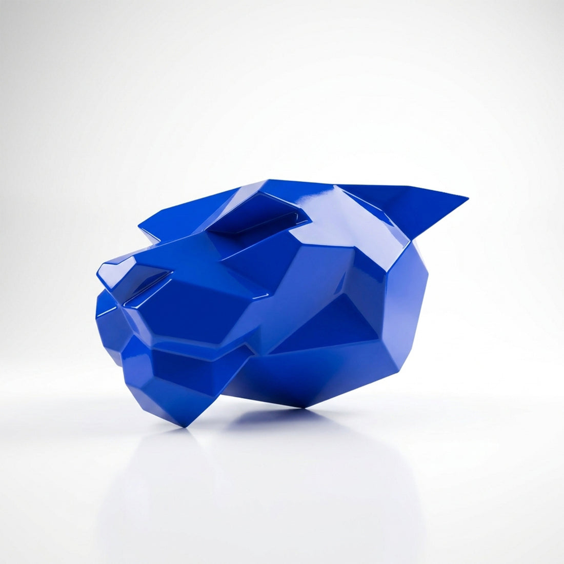 Sculpture Tête de Panthère Murale Facettée - Sculpture Origami