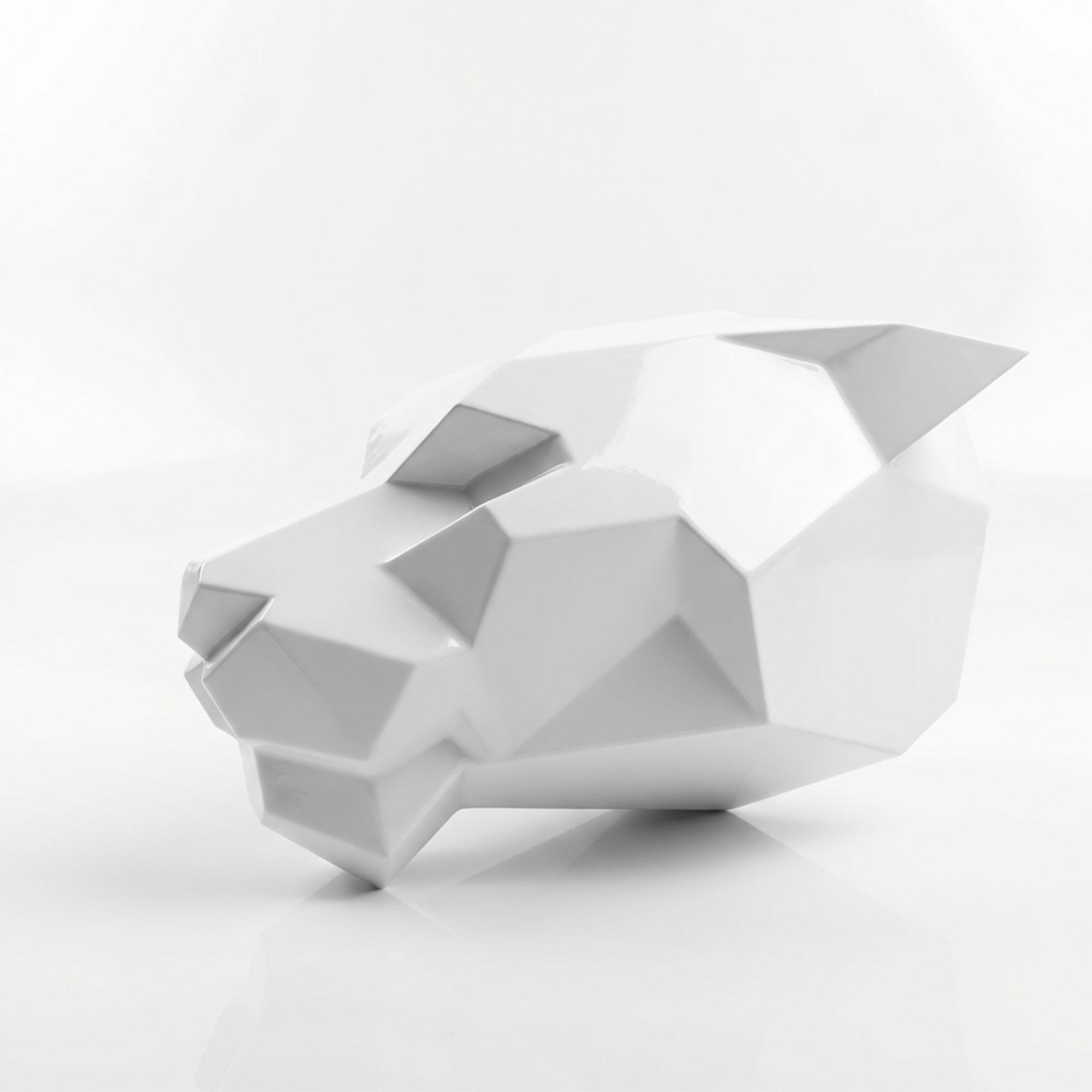 Sculpture Tête de Panthère Murale Facettée - Sculpture Origami